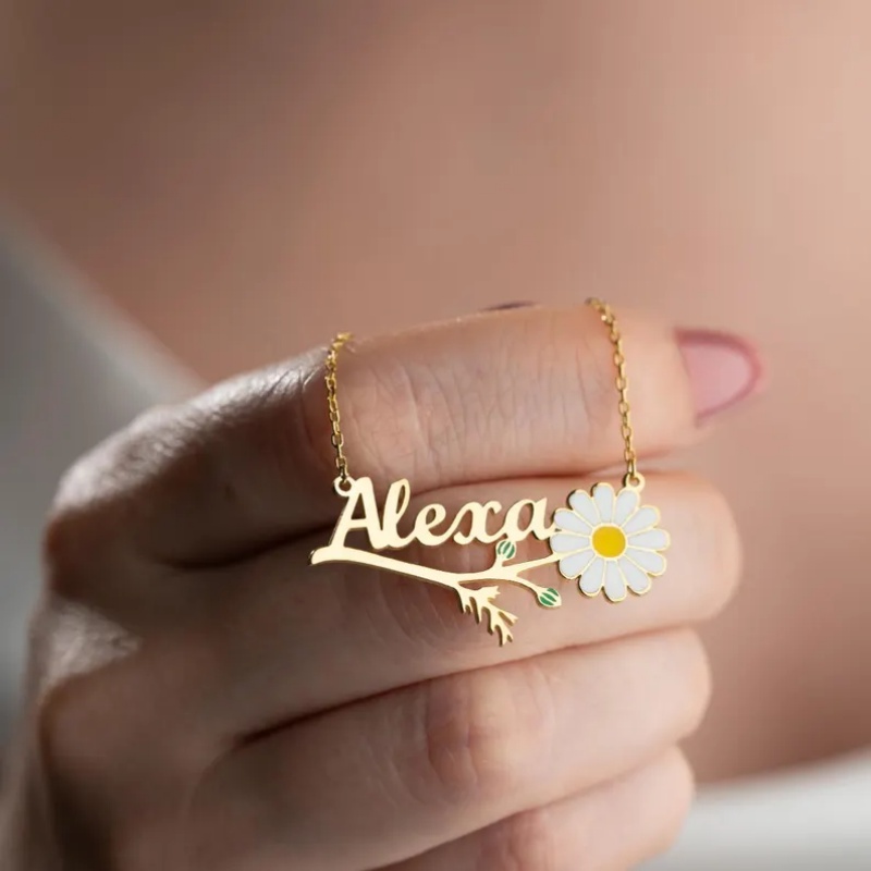 Birth Flower Necklace - Colar Personalizado Roro com Nome e