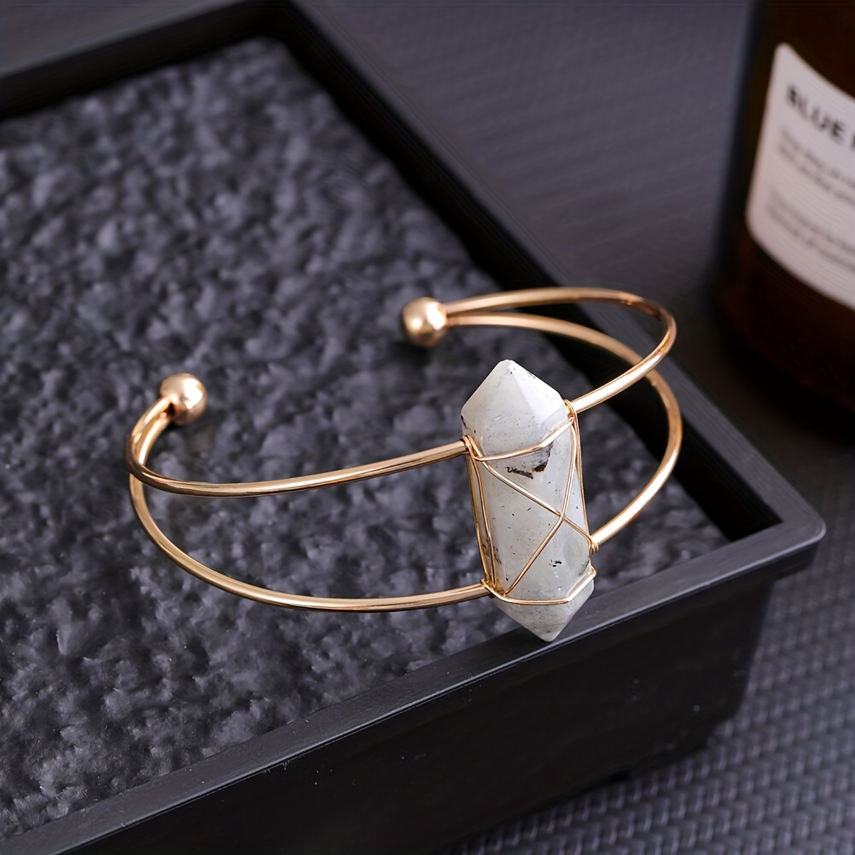 Coordinates Bracelet - YEEVAA-Natural Crystal Gemstone Pulseira com Hexagonal