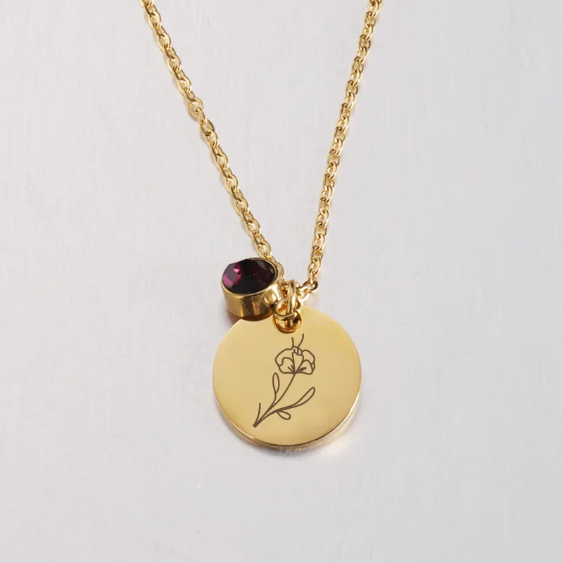 Acessórios para casamento, pin - Birth Flower Necklace avaliação e preço