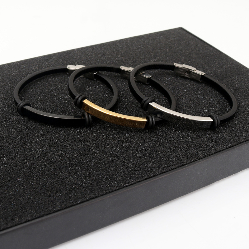 Punk fino texto personalizado  - Coordinates Bracelet avaliação e preço