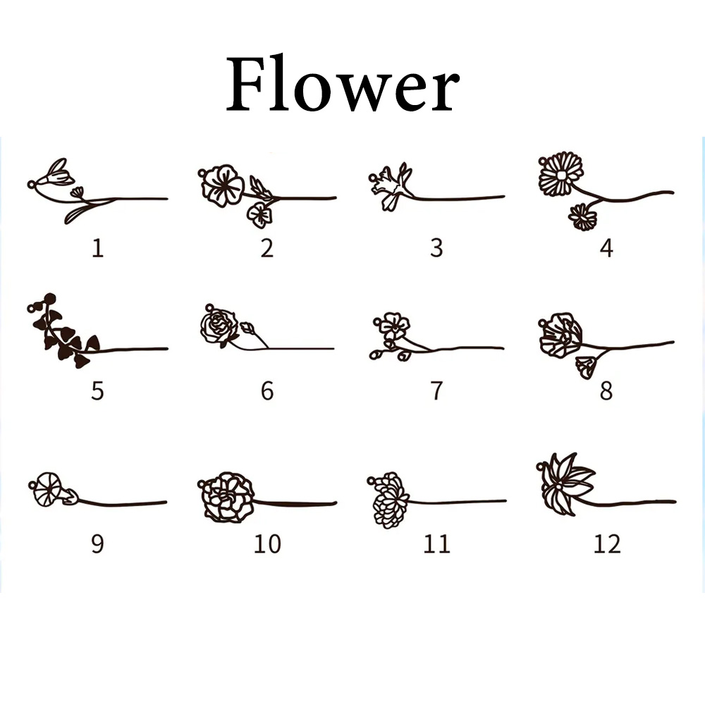 Haiyufly-Colar Personalizado N - Birth Flower Necklace avaliação e preço