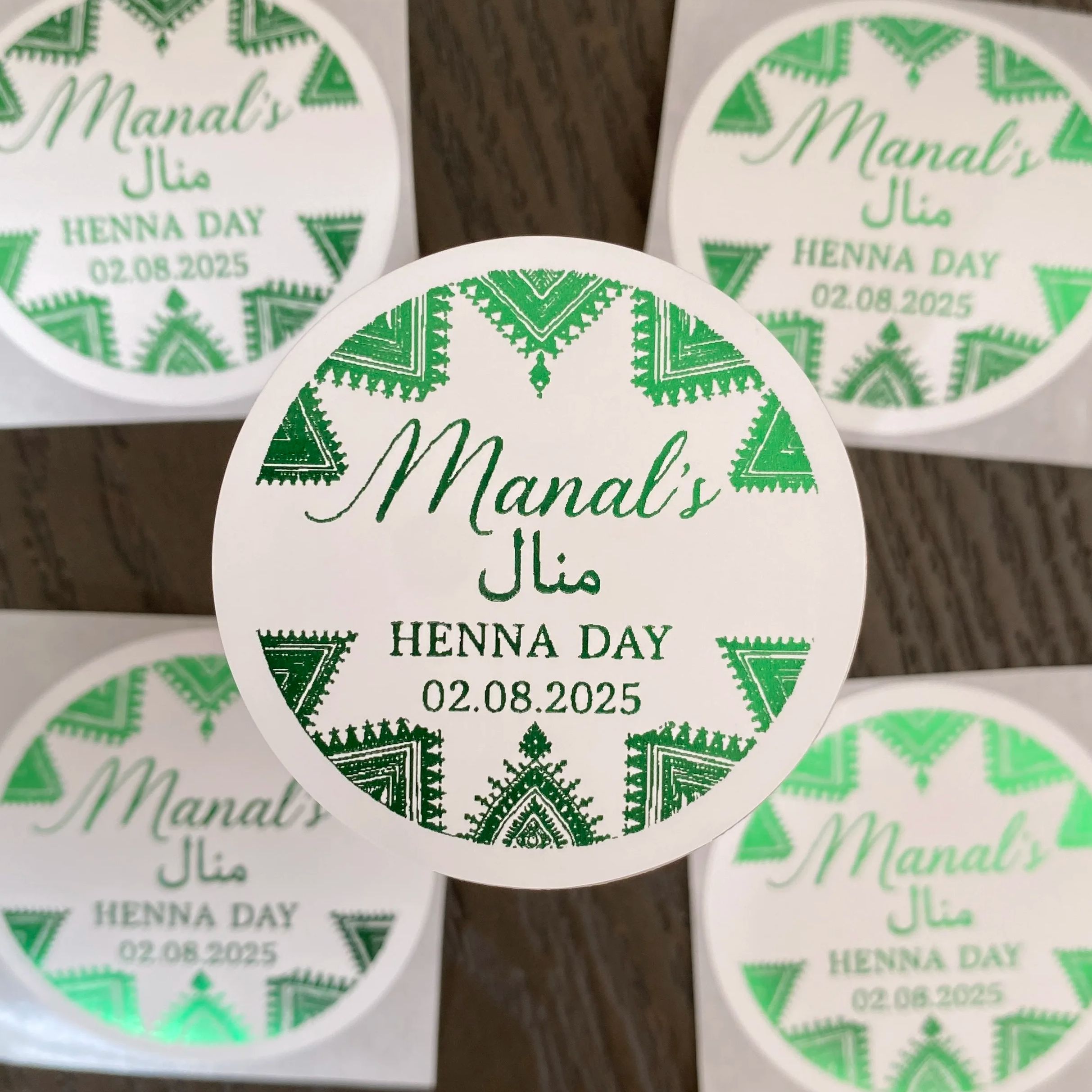 Verde mehndi decorações algodã - Personalised Candle Label avaliação e preço