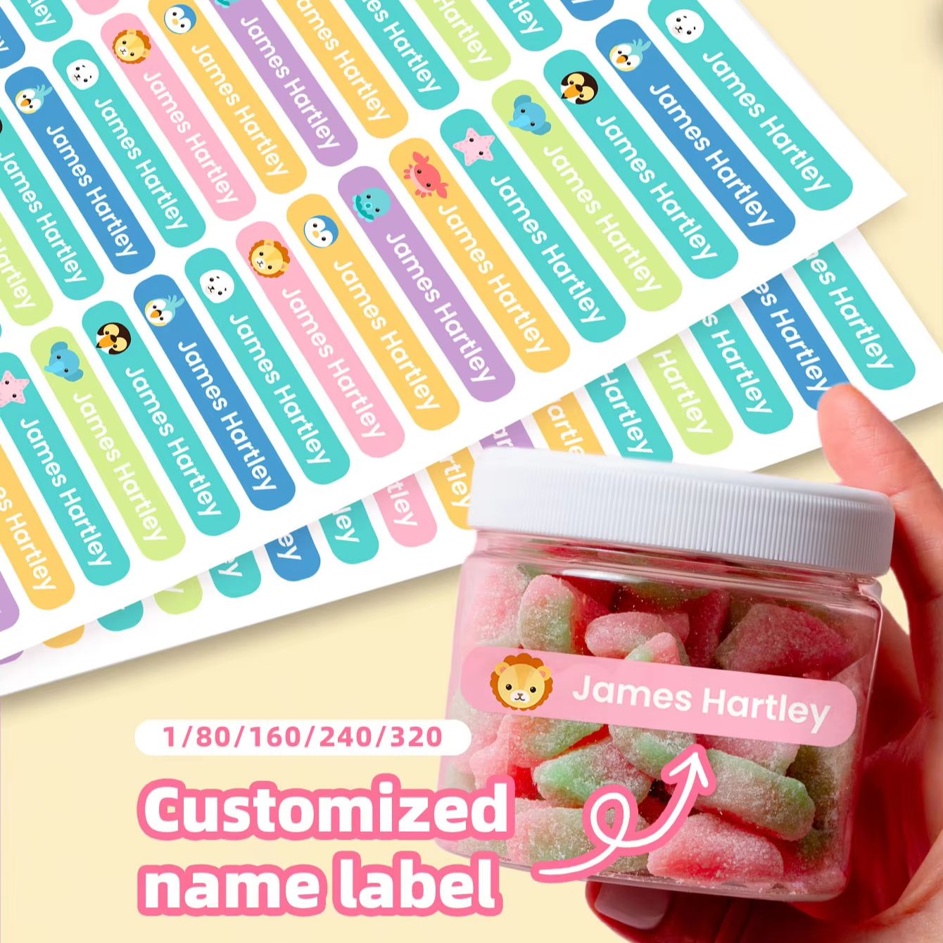 1-320PCS Adesivos Personalizad - Personalized Name Box avaliação e preço