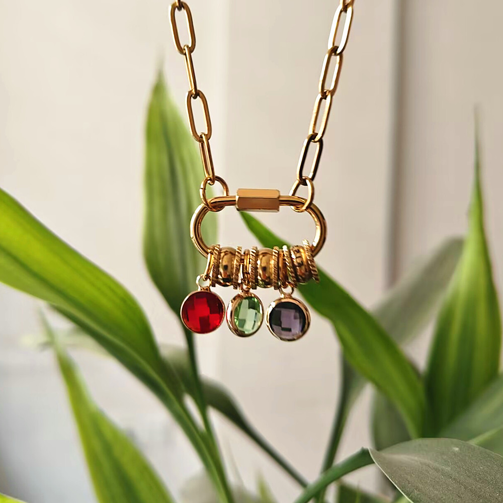 Personalizado mosquetão nome c - Birth Flower Necklace avaliação e preço