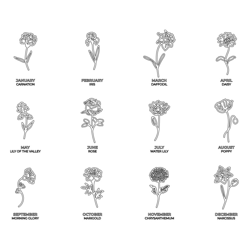 Colar com pingente de letra in - Birth Flower Necklace avaliação e preço