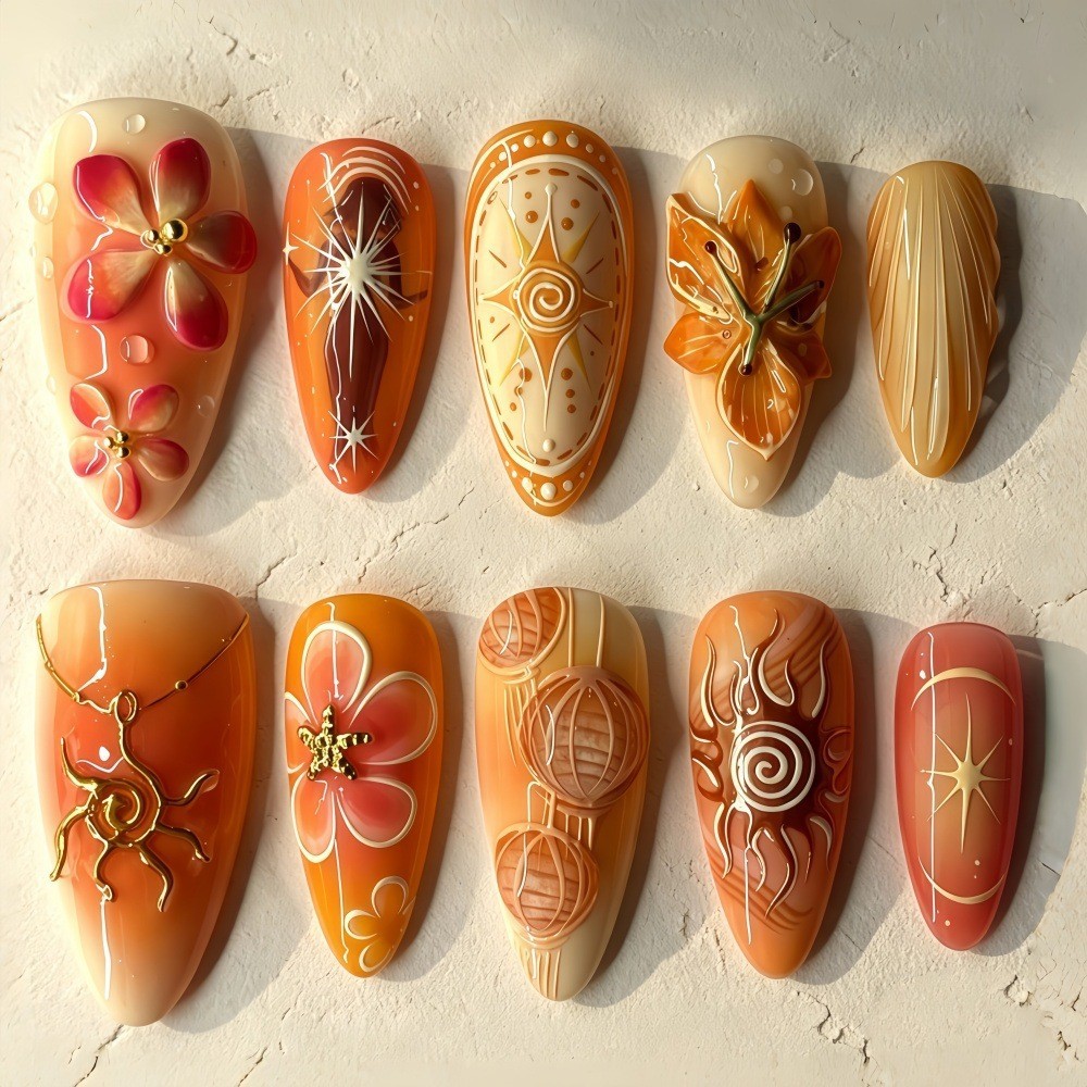 24 Unidades de Unhas Postiças  - Pressed Flower Art avaliação e preço